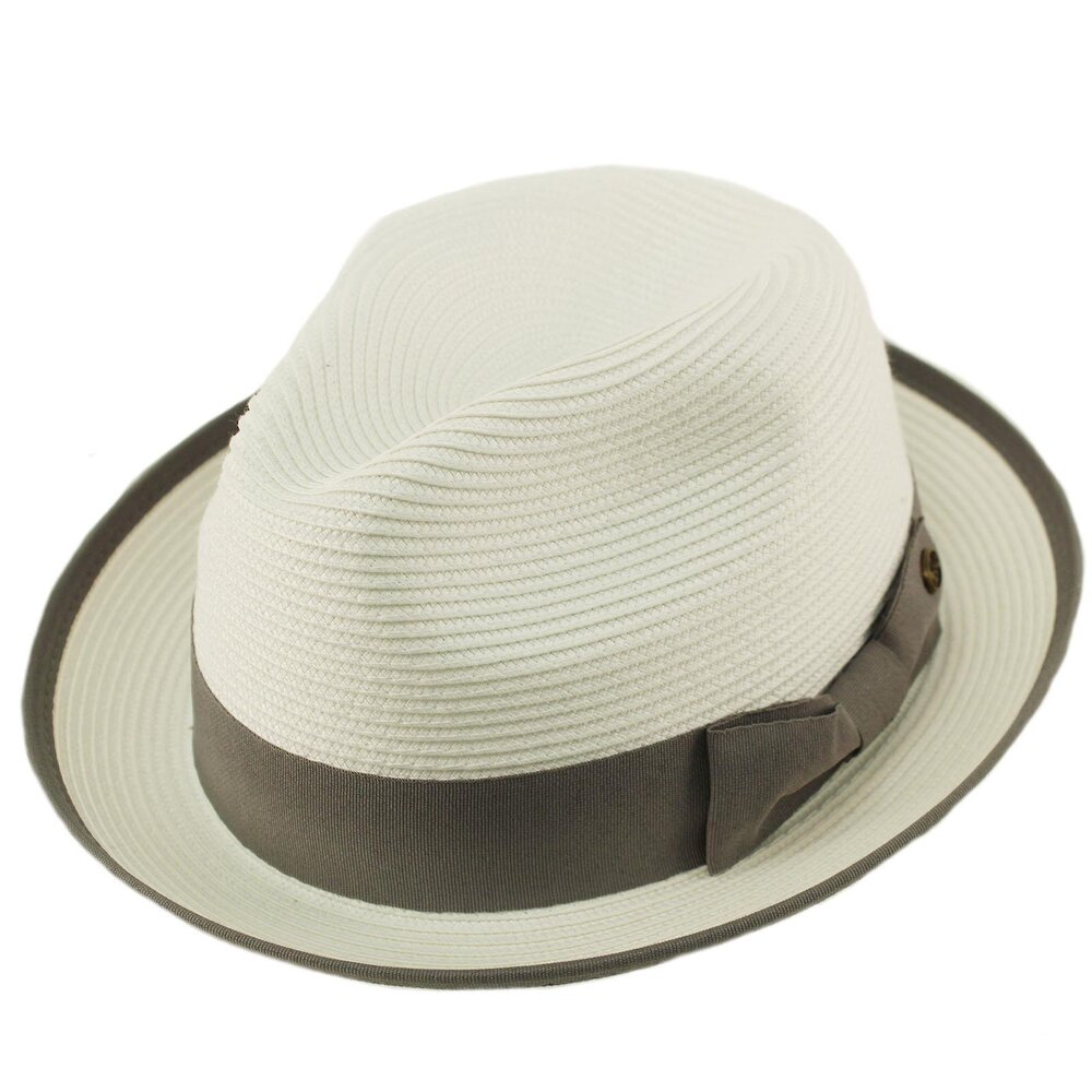 8536 Epoch 's Classy Travel Crushable 2tone Derby Fedora Upturn Curl Brim